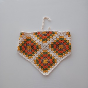 Turuncu Sarı Beyaz Örgü Yaka